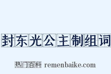 封东光公主制组词是什么意思的图片